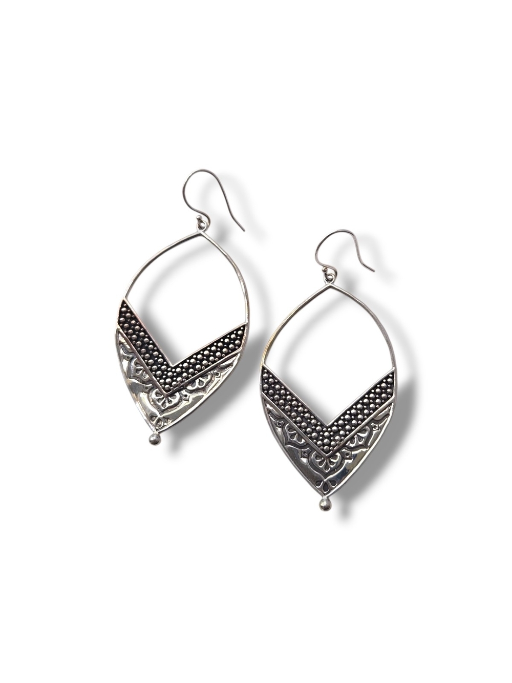 Silpada W3505 Sterling Silver Textured Teardrop Dangle Earrings